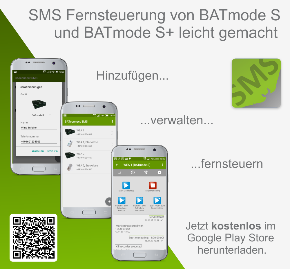 BATconnect SMS die App zur SMS-Fernsteuerung Ihrer BATmode S und BATmode S+ Systeme.