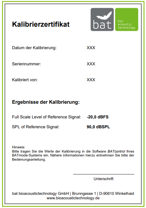 Kalibrierzertifikat